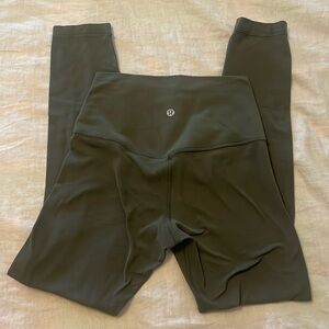 Lululemon Align 25” - Size 4. Dark Olive. Well loved!